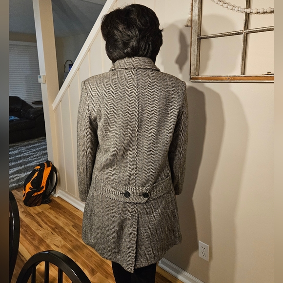 Isaac Mizrahi for Target Herringbone Button Up Wool Coat Jacket Women's Large - Picture 10 of 10